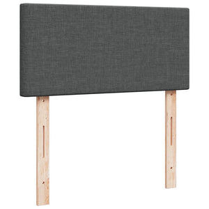 Κρεβάτι Boxspring με Στρώμα Σκούρο Γκρι 80x200 εκ. Υφασμάτινο