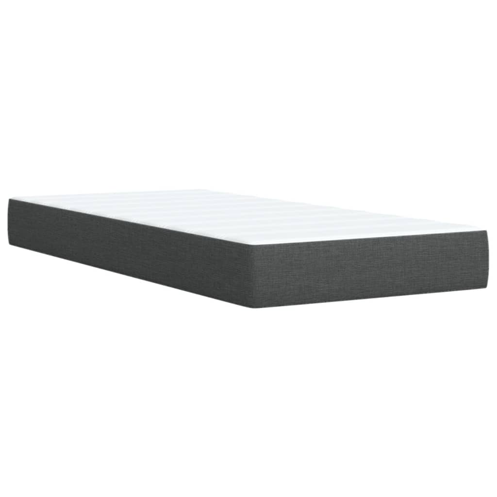 Κρεβάτι Boxspring με Στρώμα Σκούρο Γκρι 80x200 εκ. Υφασμάτινο