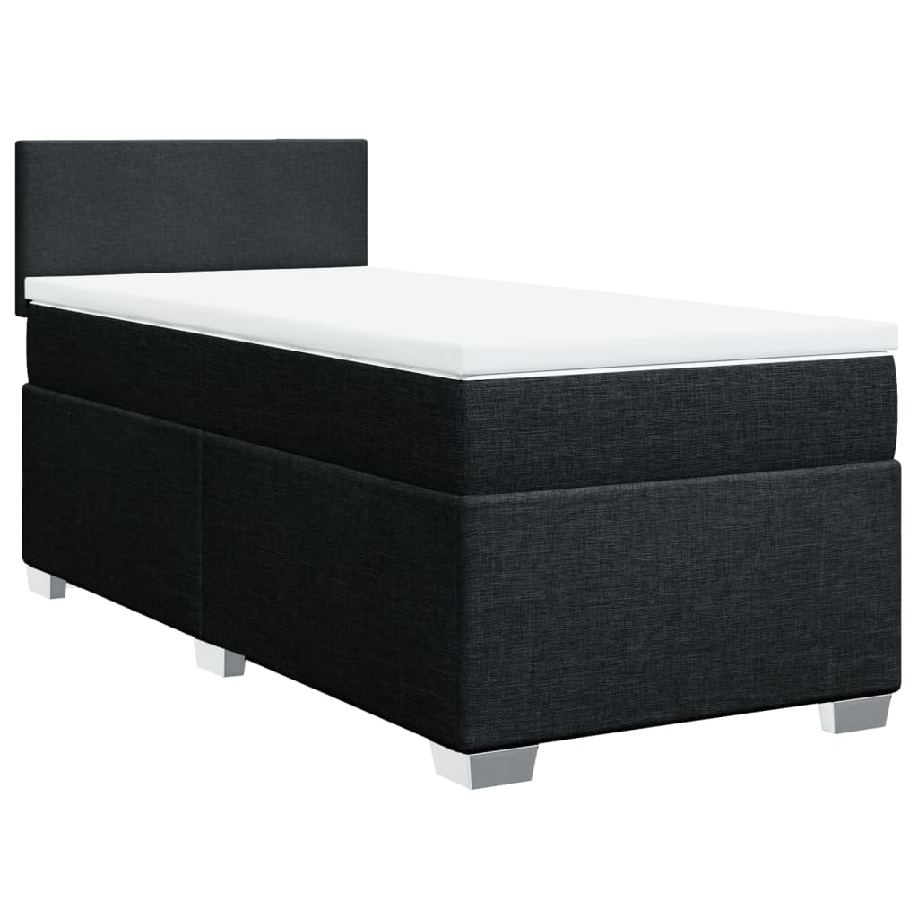 Κρεβάτι Boxspring με Στρώμα Μαύρο 80 x 200 εκ. Υφασμάτινο - Pakobazaar