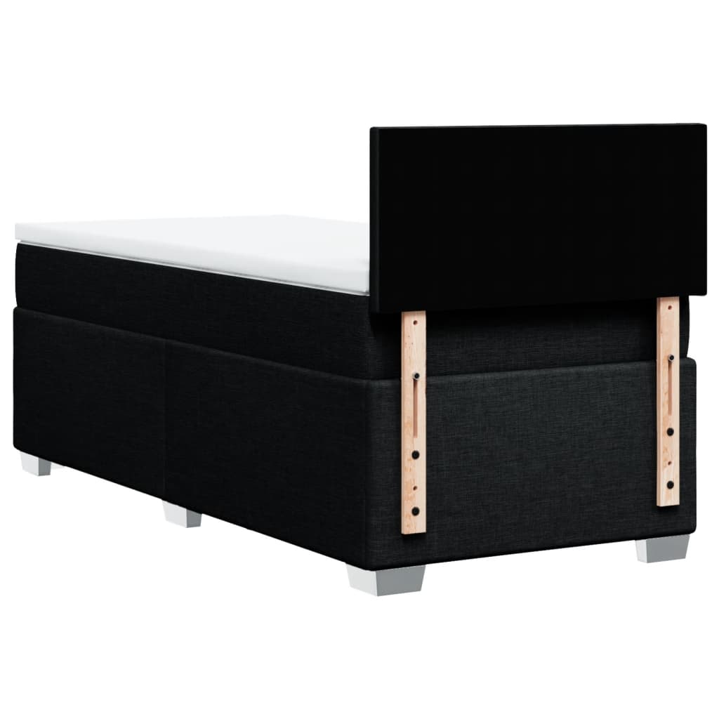 Κρεβάτι Boxspring με Στρώμα Μαύρο 80 x 200 εκ. Υφασμάτινο - Pakobazaar