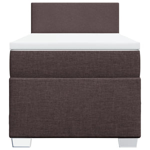 Κρεβάτι Boxspring με Στρώμα Σκούρο Καφέ 80x200 εκ. Υφασμάτινο - Pakobazaar