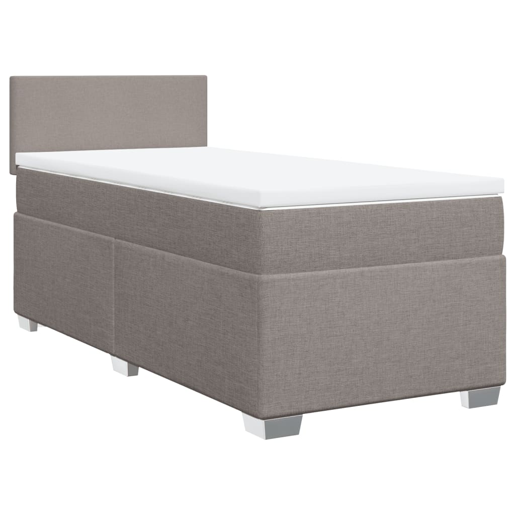 Κρεβάτι Boxspring με Στρώμα Taupe 80x200 εκ. Υφασμάτινο - Pakobazaar