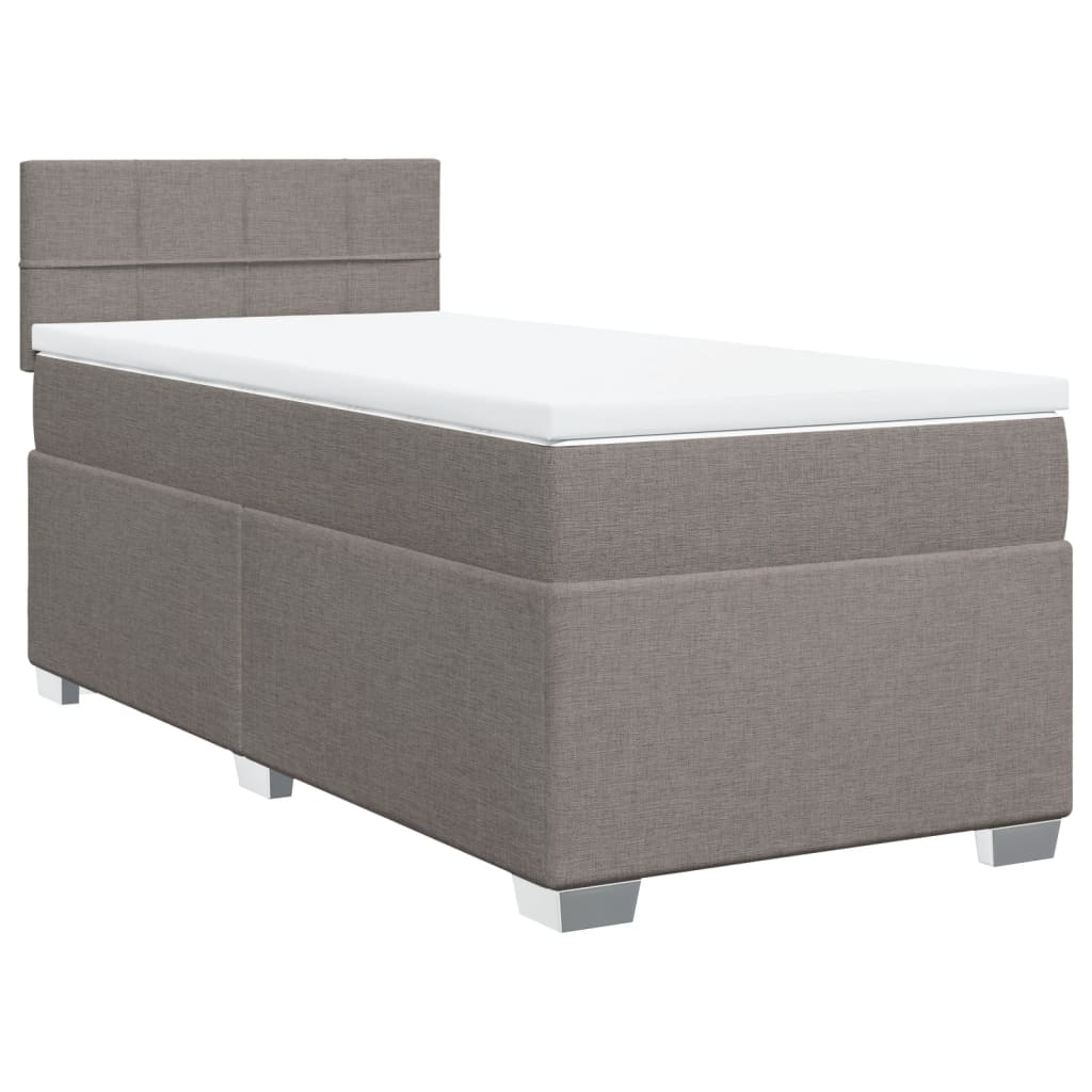 Κρεβάτι Boxspring με Στρώμα Taupe 80x200 εκ. Υφασμάτινο - Pakobazaar