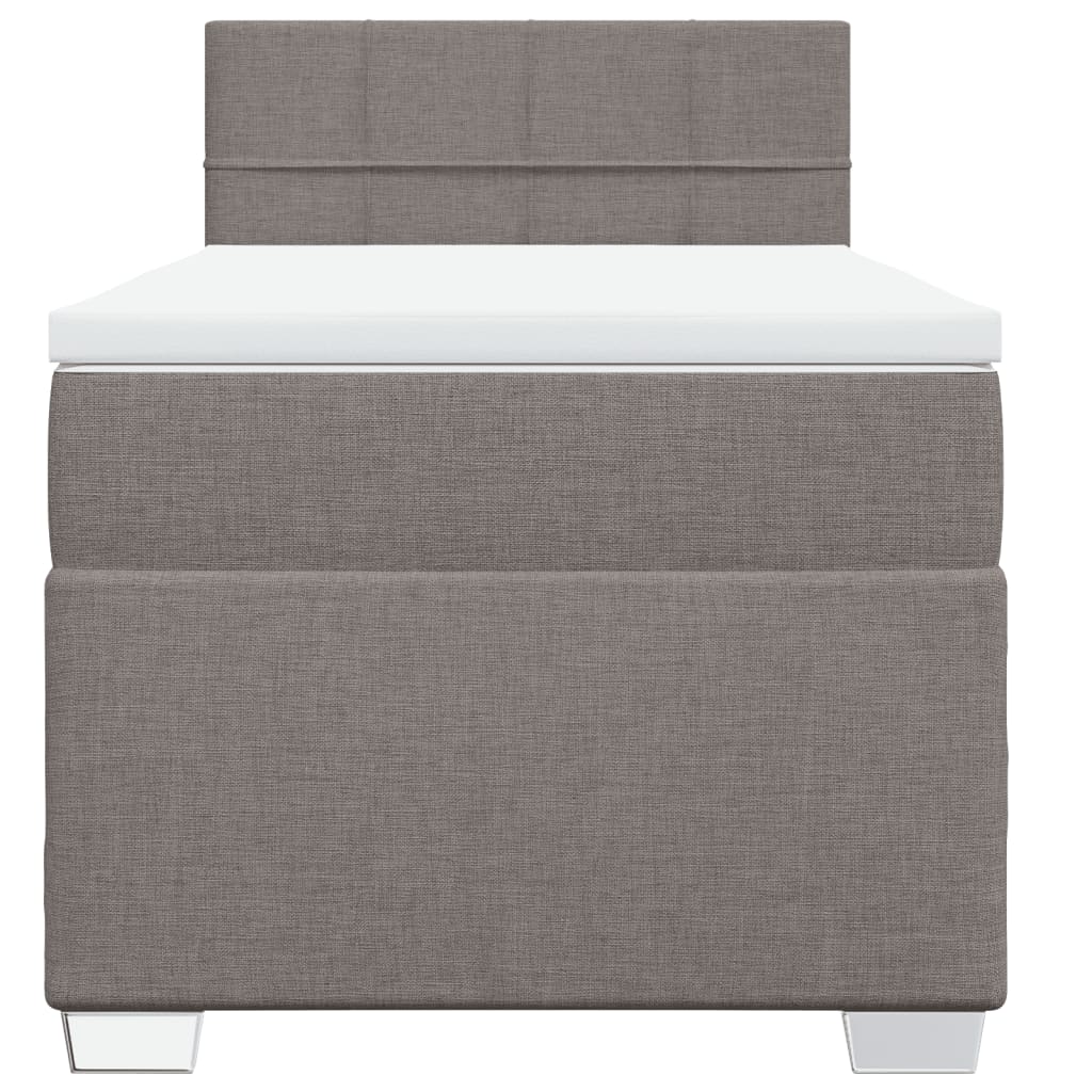 Κρεβάτι Boxspring με Στρώμα Taupe 80x200 εκ. Υφασμάτινο - Pakobazaar