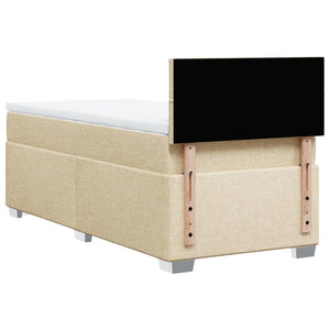 Κρεβάτι Boxspring με Στρώμα Κρεμ 80 x 200 εκ. Υφασμάτινο