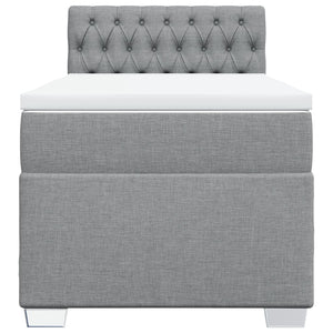 Κρεβάτι Boxspring με Στρώμα Ανοιχτό Γκρι 80x200 εκ. Υφασμάτινο - Pakobazaar