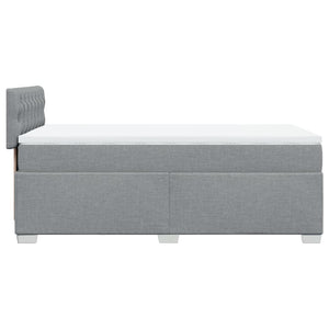Κρεβάτι Boxspring με Στρώμα Ανοιχτό Γκρι 80x200 εκ. Υφασμάτινο - Pakobazaar
