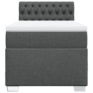 Κρεβάτι Boxspring με Στρώμα Σκούρο Γκρι 80x200 εκ. Υφασμάτινο - Pakobazaar