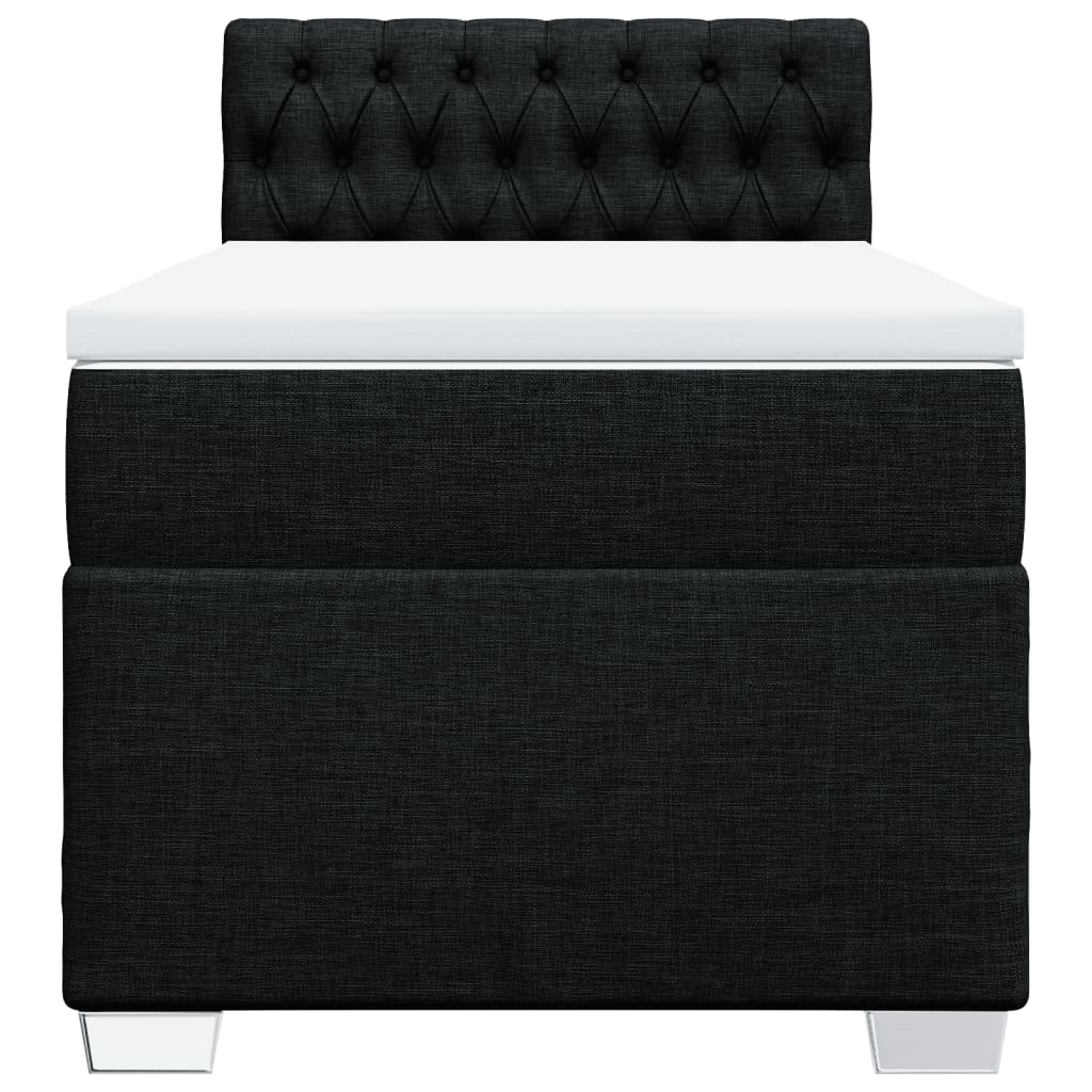 Κρεβάτι Boxspring με Στρώμα Μαύρο 80 x 200 εκ. Υφασμάτινο - Pakobazaar