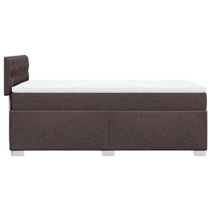 Κρεβάτι Boxspring με Στρώμα Σκούρο Καφέ 80x200 εκ. Υφασμάτινο - Pakobazaar
