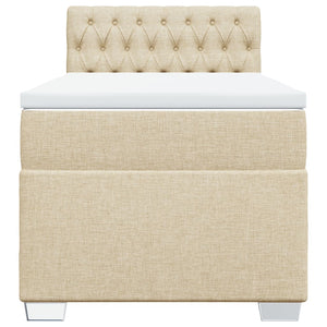 Κρεβάτι Boxspring με Στρώμα Κρεμ 80 x 200 εκ. Υφασμάτινο - Pakobazaar
