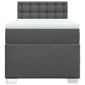 Κρεβάτι Boxspring με Στρώμα Σκούρο Γκρι 80x200 εκ. Υφασμάτινο - Pakobazaar