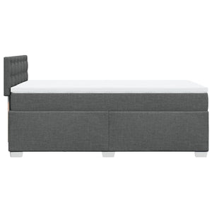 Κρεβάτι Boxspring με Στρώμα Σκούρο Γκρι 80x200 εκ. Υφασμάτινο - Pakobazaar