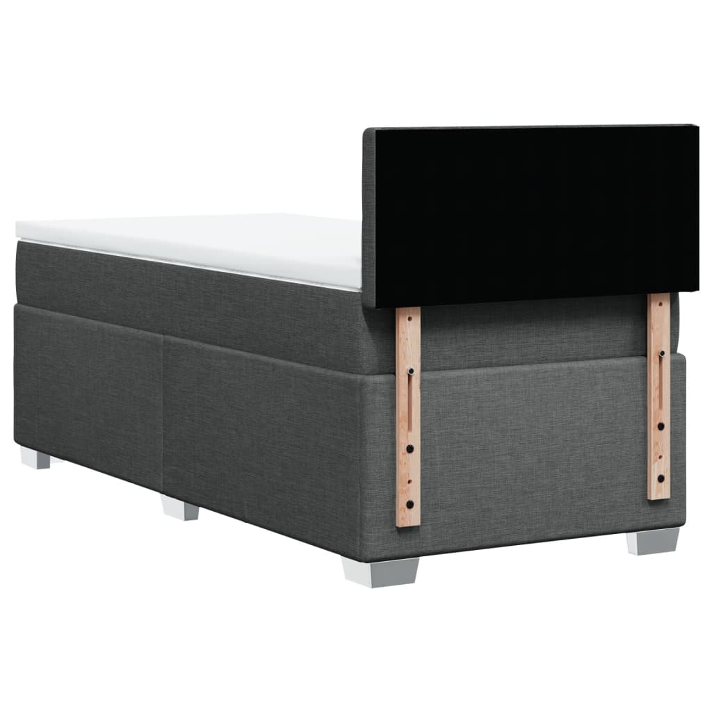 Κρεβάτι Boxspring με Στρώμα Σκούρο Γκρι 80x200 εκ. Υφασμάτινο - Pakobazaar