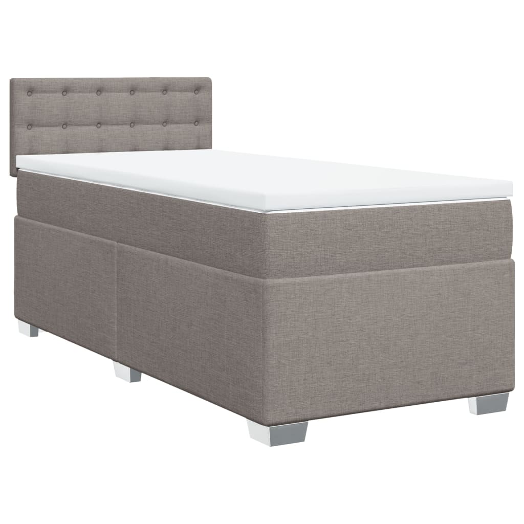Κρεβάτι Boxspring με Στρώμα Taupe 80x200 εκ. Υφασμάτινο - Pakobazaar