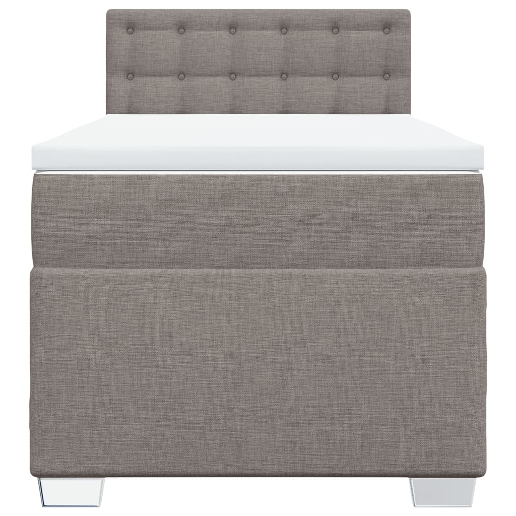 Κρεβάτι Boxspring με Στρώμα Taupe 80x200 εκ. Υφασμάτινο - Pakobazaar