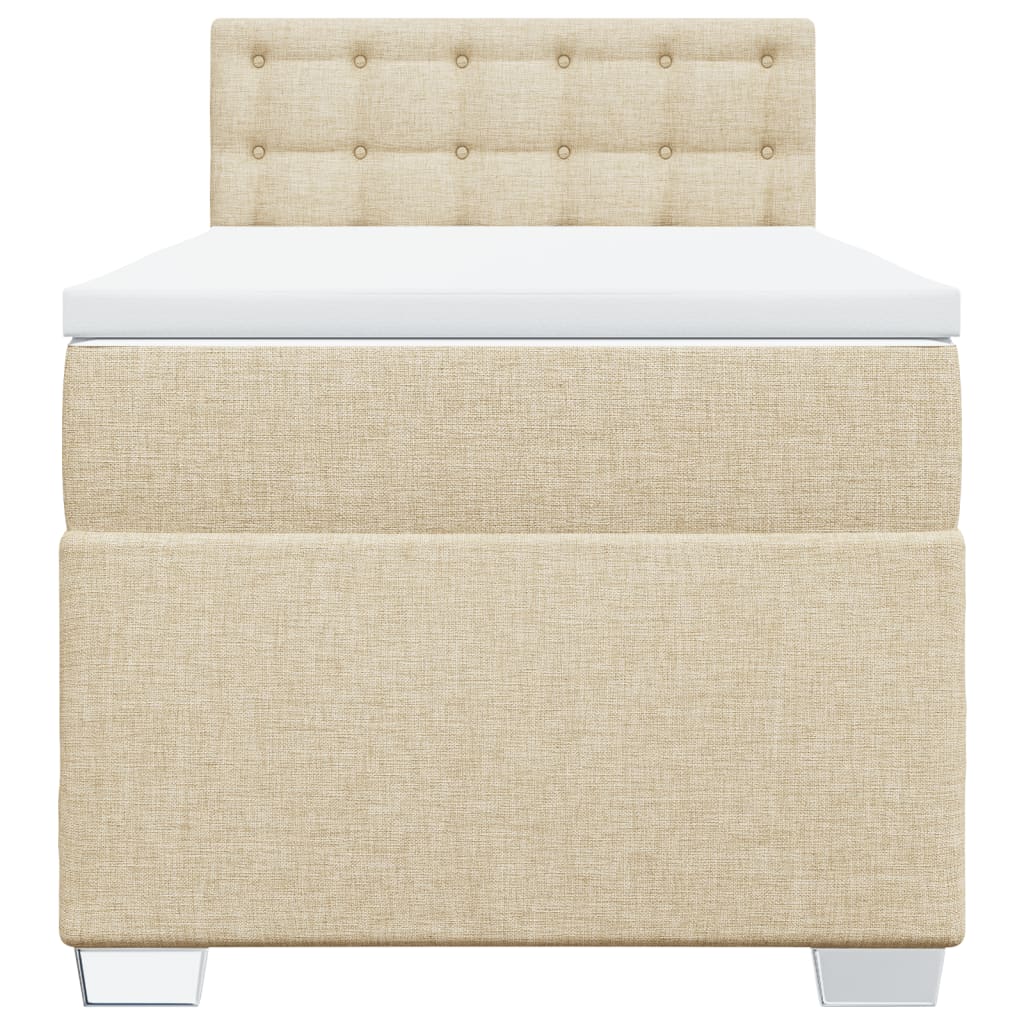 Κρεβάτι Boxspring με Στρώμα Κρεμ 80 x 200 εκ. Υφασμάτινο