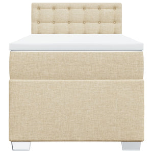 Κρεβάτι Boxspring με Στρώμα Κρεμ 80 x 200 εκ. Υφασμάτινο