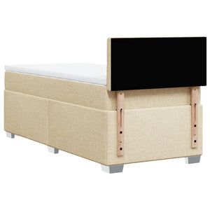 Κρεβάτι Boxspring με Στρώμα Κρεμ 80 x 200 εκ. Υφασμάτινο