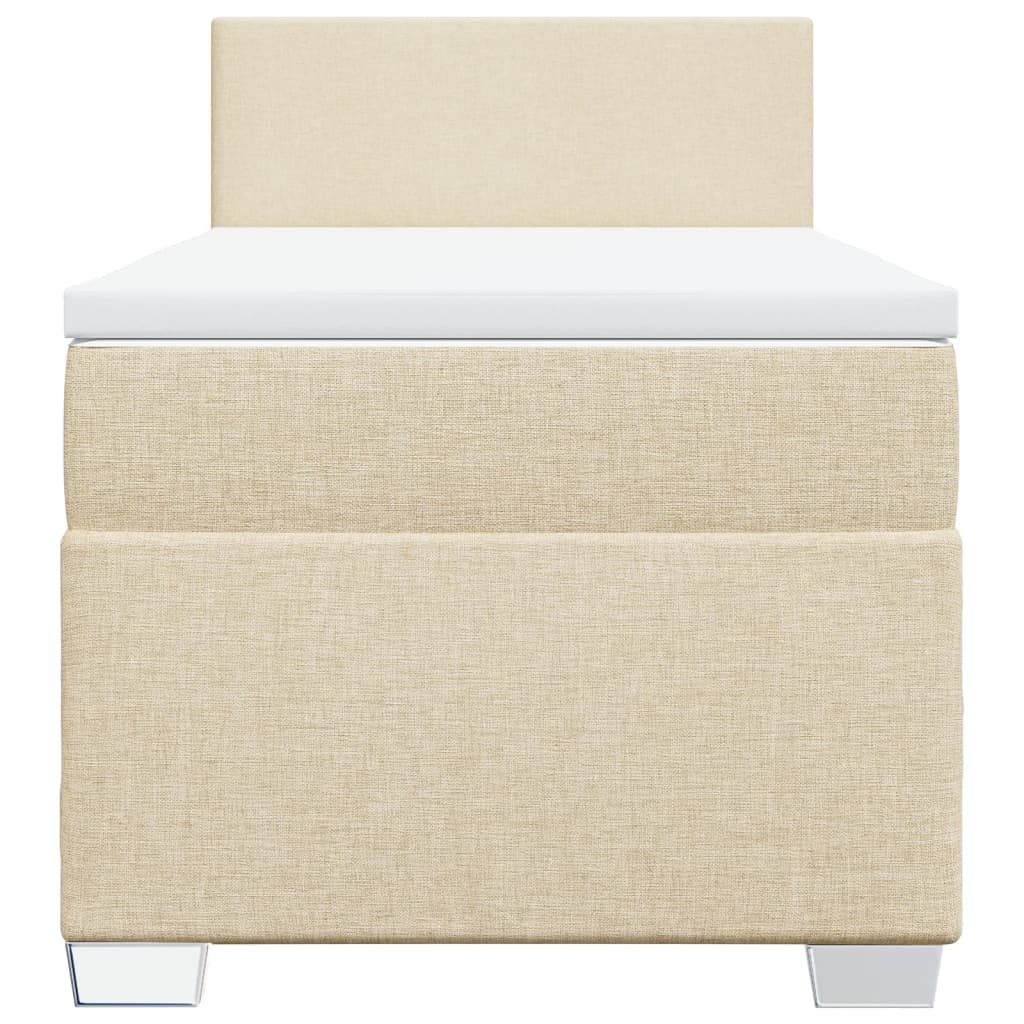 Κρεβάτι Boxspring με Στρώμα Κρεμ 90x190 εκ.Υφασμάτινο
