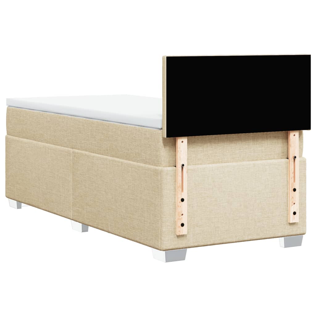 Κρεβάτι Boxspring με Στρώμα Κρεμ 90x190 εκ.Υφασμάτινο