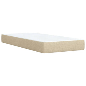 Κρεβάτι Boxspring με Στρώμα Κρεμ 90x190 εκ.Υφασμάτινο