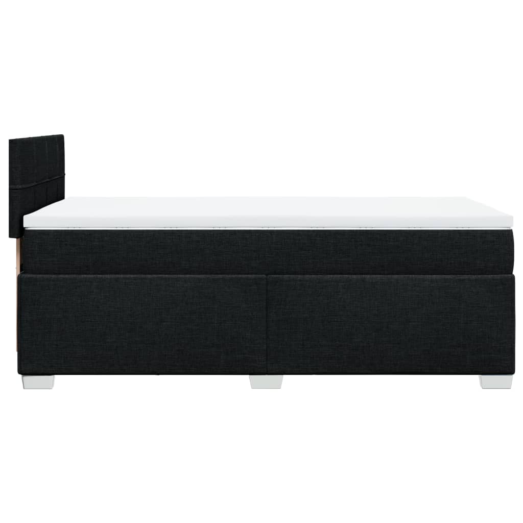 Κρεβάτι Boxspring με Στρώμα Μαύρο 90x190 εκ.Υφασμάτινο - Pakobazaar