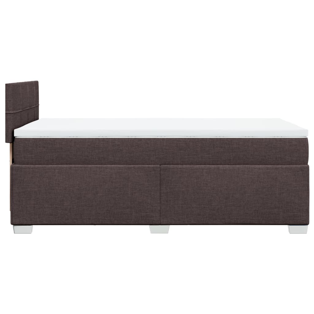 Κρεβάτι Boxspring με Στρώμα Σκούρο Καφέ 90x190 εκ. Υφασμάτινο