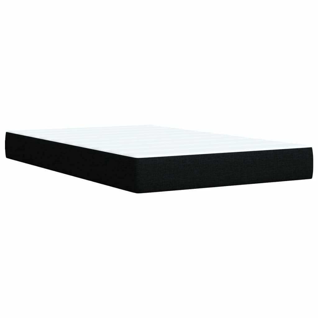 Κρεβάτι Boxspring με Στρώμα Μαύρο 90x190 εκ.Υφασμάτινο - Pakobazaar