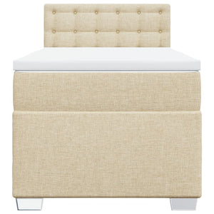 Κρεβάτι Boxspring με Στρώμα Κρεμ 90x190 εκ.Υφασμάτινο