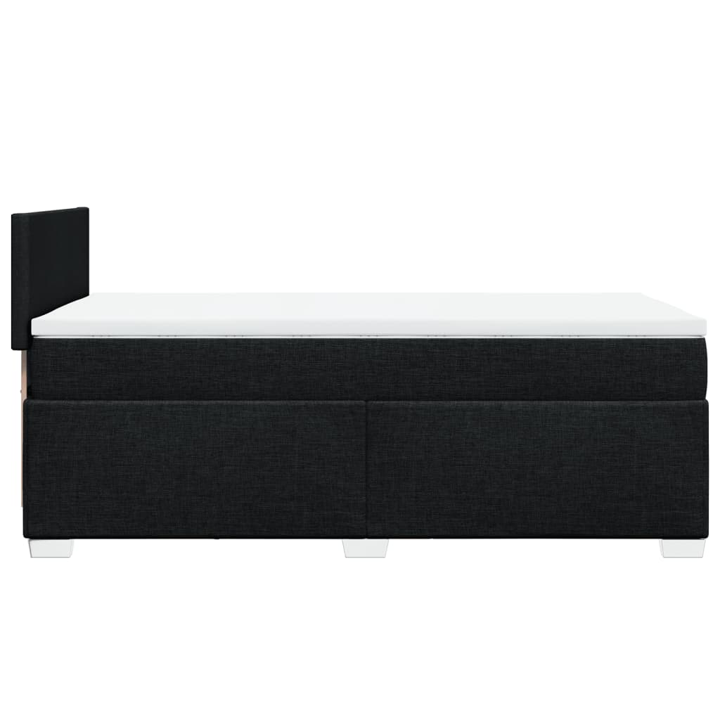 Κρεβάτι Boxspring με Στρώμα Μαύρο 90x200 εκ. Υφασμάτινο