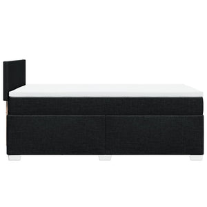 Κρεβάτι Boxspring με Στρώμα Μαύρο 90x200 εκ. Υφασμάτινο