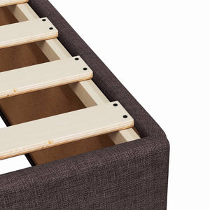Κρεβάτι Boxspring με Στρώμα Σκούρο Καφέ 90x200 εκ. Υφασμάτινο