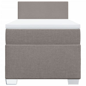 Κρεβάτι Boxspring με Στρώμα Taupe 90x200 εκ. Υφασμάτινο - Pakobazaar