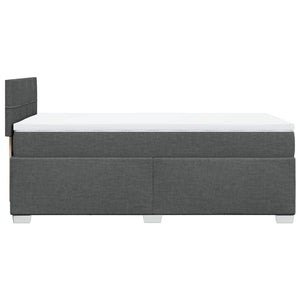 Κρεβάτι Boxspring με Στρώμα Σκούρο Γκρι 90x200 εκ. Υφασμάτινο - Pakobazaar