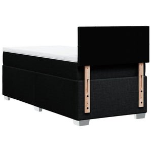 Κρεβάτι Boxspring με Στρώμα Μαύρο 90x200 εκ. Υφασμάτινο - Pakobazaar