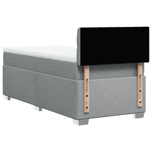 Κρεβάτι Boxspring με Στρώμα Ανοιχτό Γκρι 90x200 εκ. Υφασμάτινο - Pakobazaar