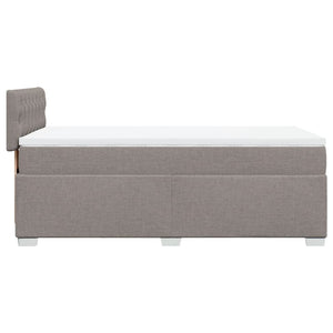 Κρεβάτι Boxspring με Στρώμα Taupe 90x200 εκ. Υφασμάτινο - Pakobazaar