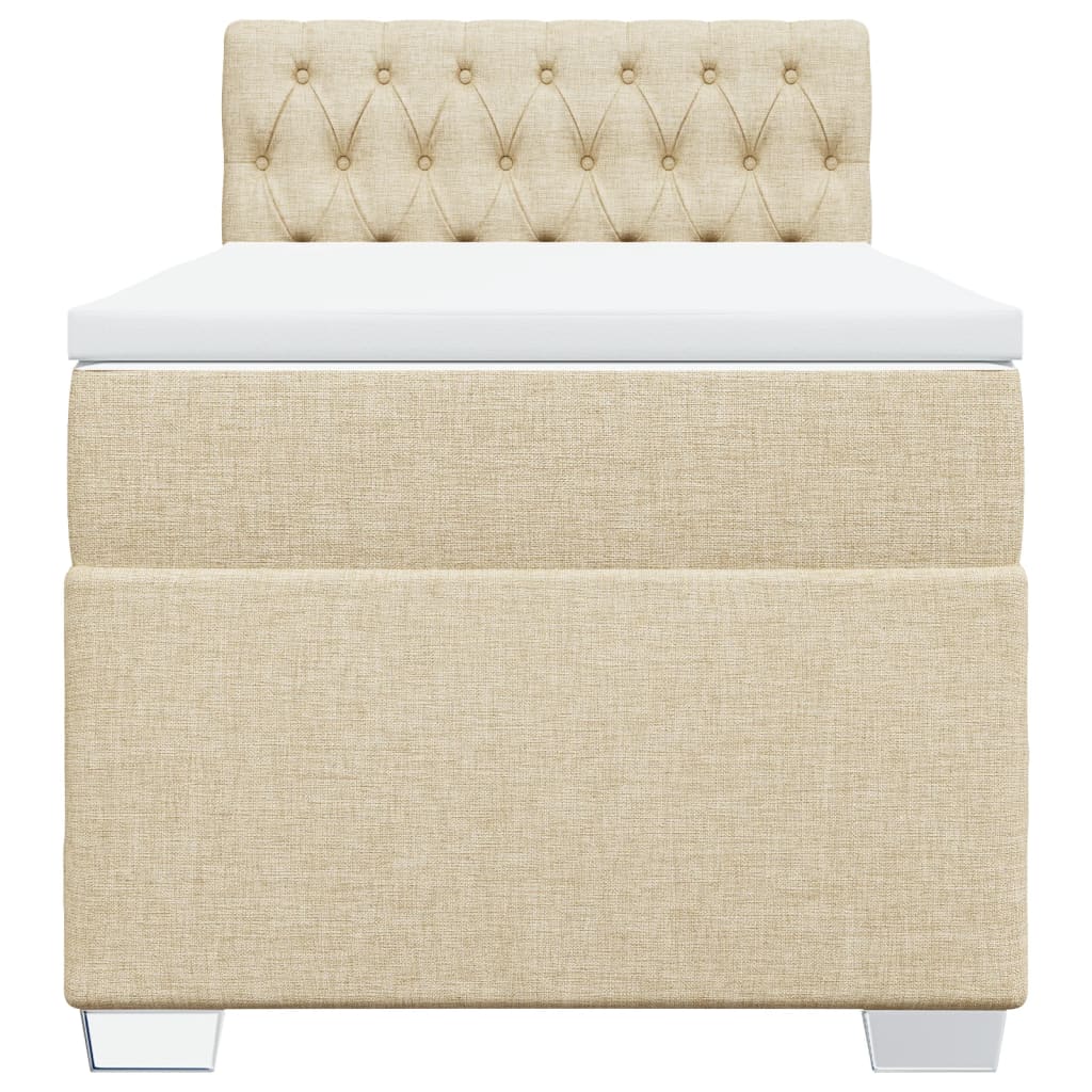 Κρεβάτι Boxspring με Στρώμα Κρεμ 90x200 εκ.Υφασμάτινο