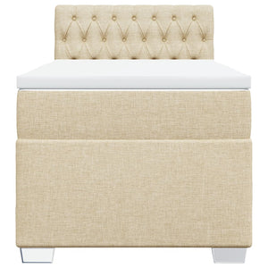 Κρεβάτι Boxspring με Στρώμα Κρεμ 90x200 εκ.Υφασμάτινο