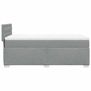 Κρεβάτι Boxspring με Στρώμα Ανοιχτό Γκρι 90x200 εκ. Υφασμάτινο
