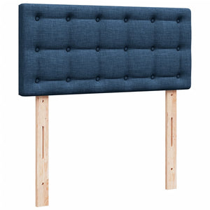 Κρεβάτι Boxspring με Στρώμα Μπλε 90x200 εκ.Υφασμάτινο