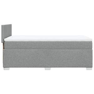 Κρεβάτι Boxspring με Στρώμα Ανοιχτό Γκρι 100x200 εκ. Υφασμάτινο