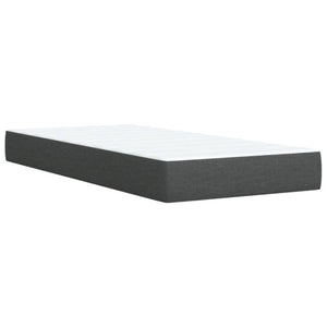 Κρεβάτι Boxspring με Στρώμα Σκούρο Γκρι 100x200 εκ. Υφασμάτινο