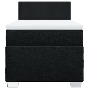 Κρεβάτι Boxspring με Στρώμα Μαύρο 100 x 200 εκ. Υφασμάτινο - Pakobazaar