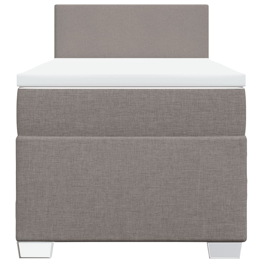 Κρεβάτι Boxspring με Στρώμα Taupe 100 x 200 εκ. Υφασμάτινο