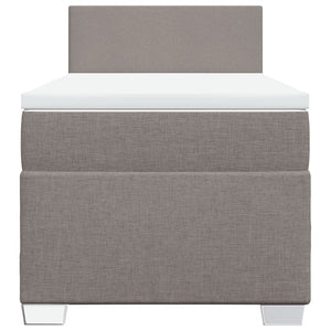 Κρεβάτι Boxspring με Στρώμα Taupe 100 x 200 εκ. Υφασμάτινο