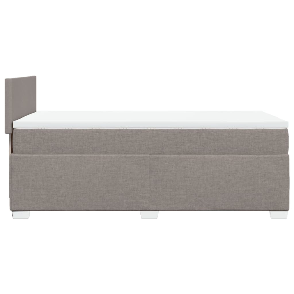 Κρεβάτι Boxspring με Στρώμα Taupe 100 x 200 εκ. Υφασμάτινο