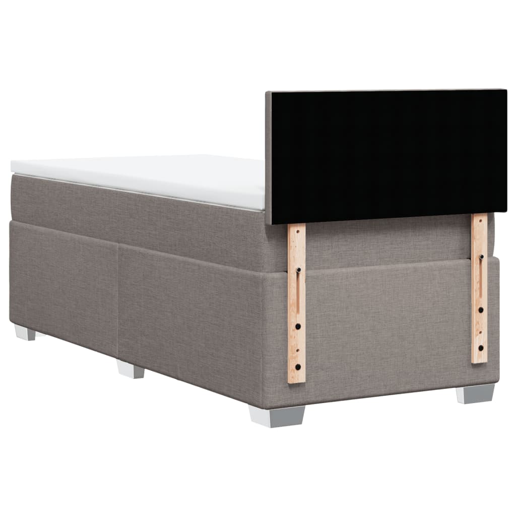 Κρεβάτι Boxspring με Στρώμα Taupe 100 x 200 εκ. Υφασμάτινο