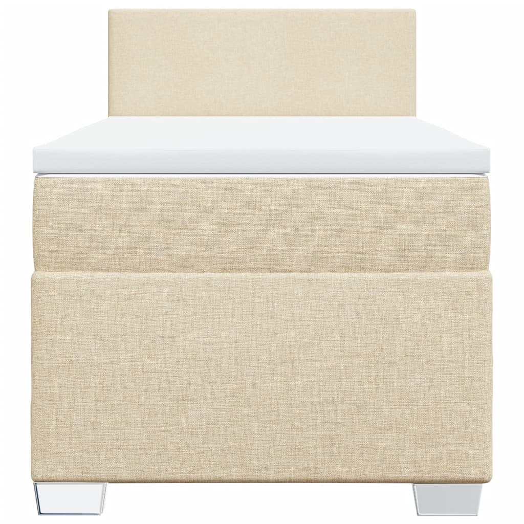 Κρεβάτι Boxspring με Στρώμα Κρεμ 100 x 200 εκ. Υφασμάτινο